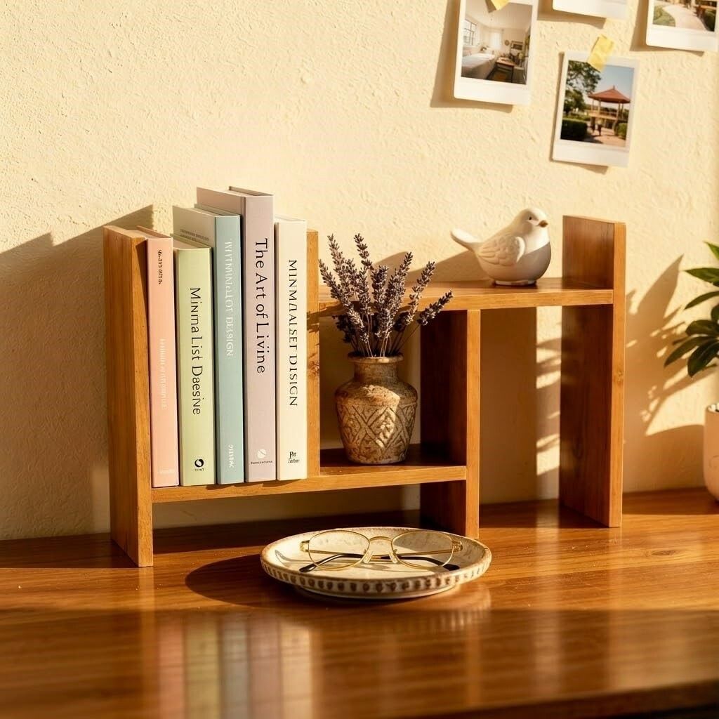 Multipurpose Engineered Wood Book Shelf for Home & Office Table Engineered Wood Open Book Shelf-image-20