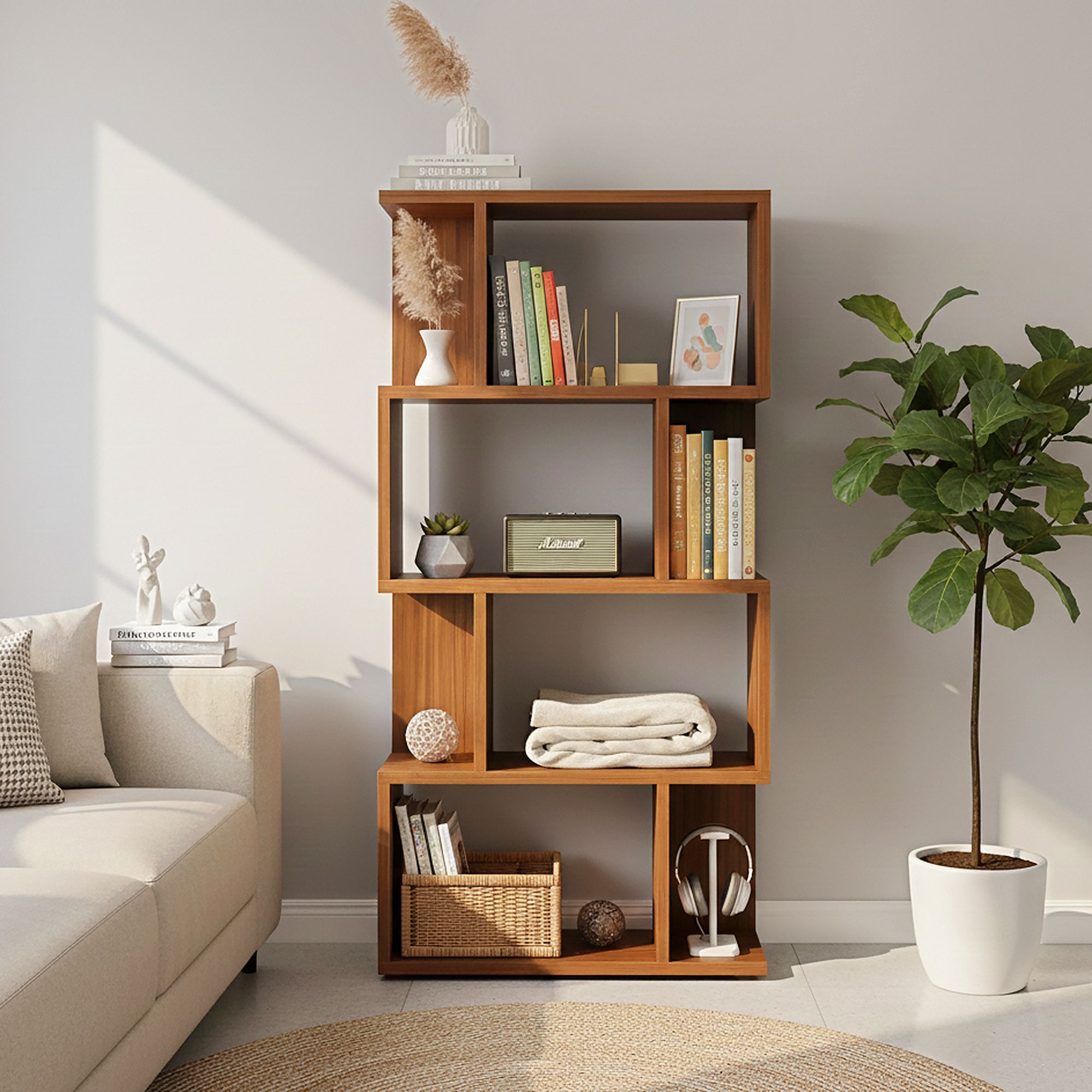 primrose Modern Book Shelf Engineered Wood Open Book Shelf-picture-24