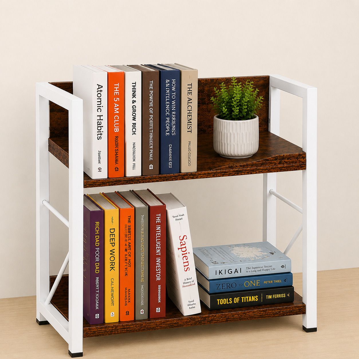 Woodbook series02 Engineered Wood Open Book Shelf-image-4