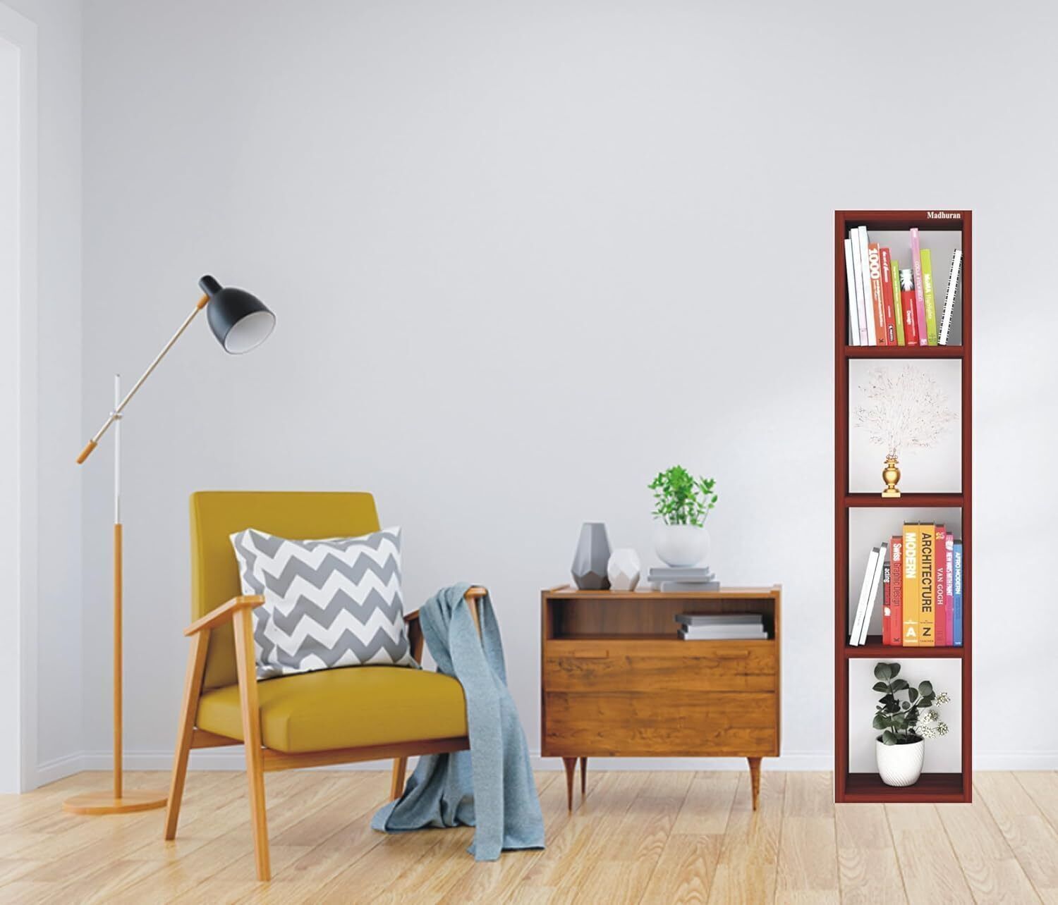 kvs furniture Engineered Wood Bookcase Books Storage Organizer/Bookshelf for Home Furniture Engineered Wood Open Book Shelf-picture-20