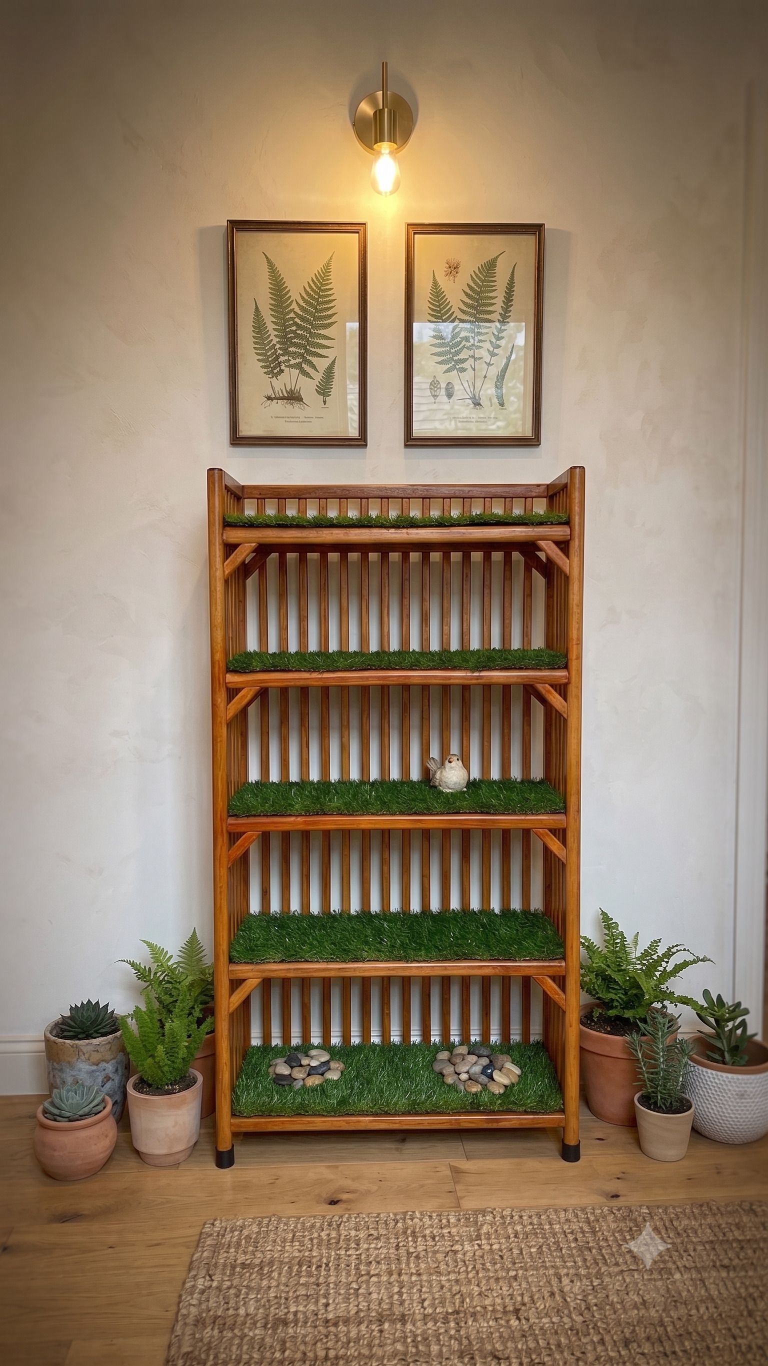 evra Wood, Bamboo,Cane Grass Book shelf chappal stand for office,multipurpose use Cane Semi-Open Book Shelf-picture-1