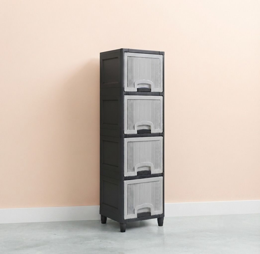 Drawer Storage Organizer Multipurpose Plastic Free Standing Cabinet Plastic Open Book Shelf-image-37