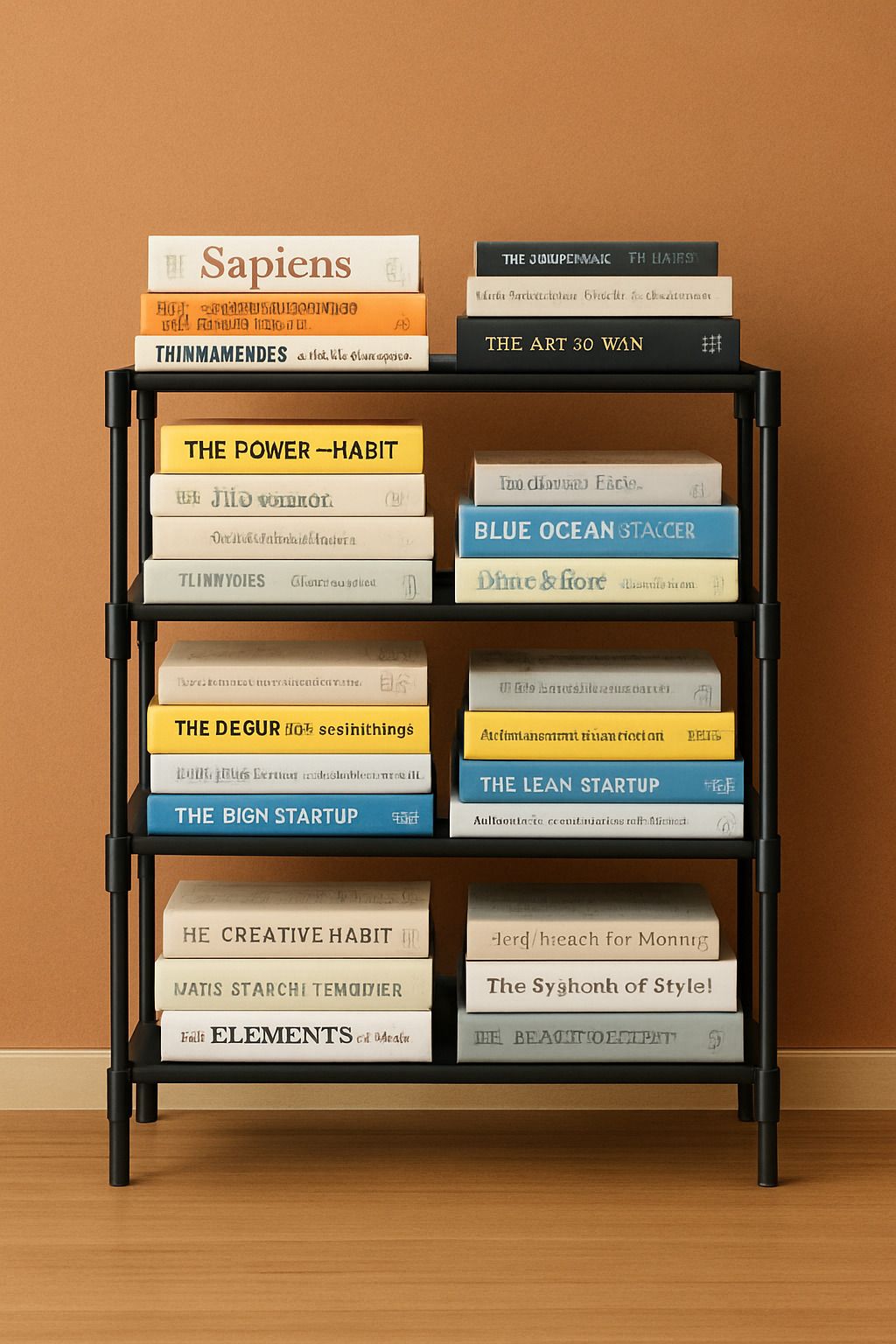 Perfect for home, office, or showroom use Plastic Open Book Shelf