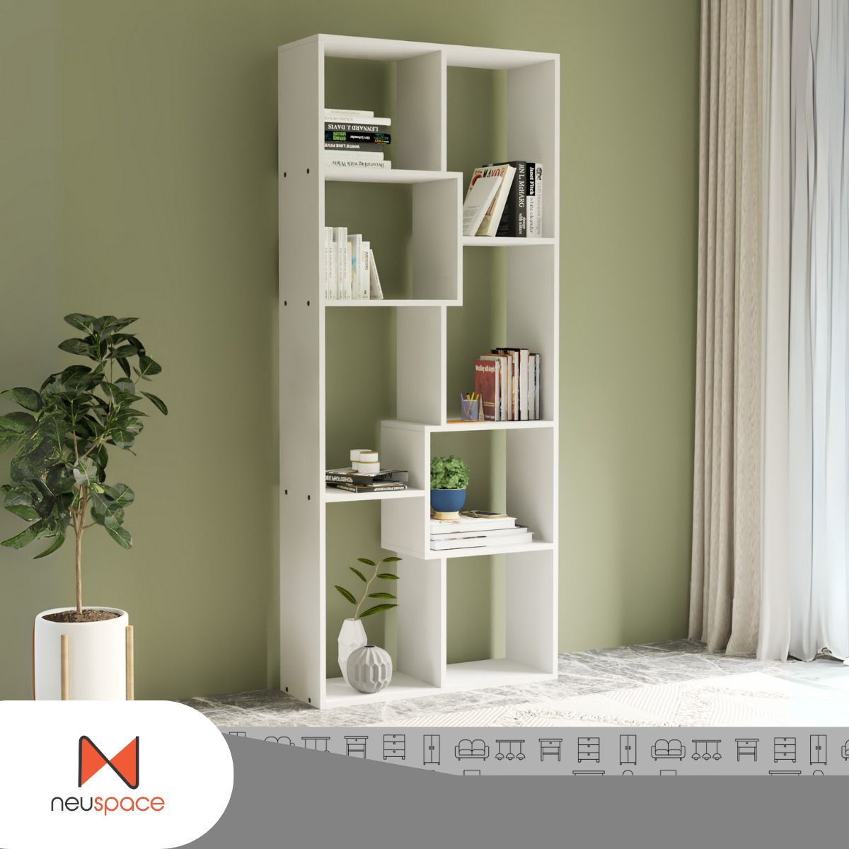neuspace Sigma Engineered Wood Open Book Shelf-picture-17