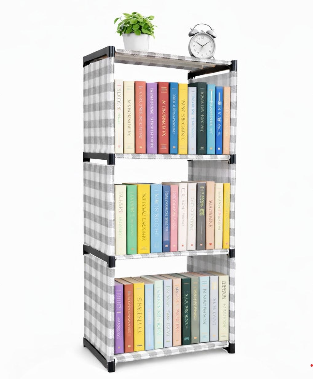 lotspek 4 layer book shelf for home office with extra protection fabric cover Fabric Semi-Open Book Shelf-picture-43