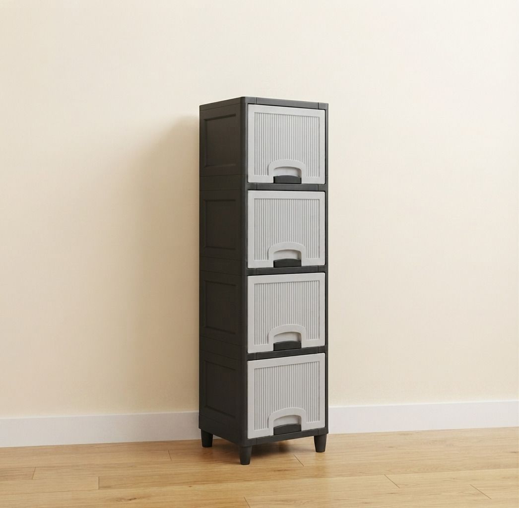 Plastic Multi Layer Free Standing Cabinet Drawer Plastic Open Book Shelf-image-44