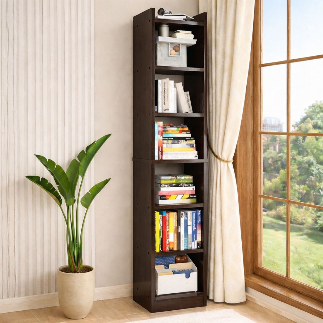 neuspace Eiffel 6 Layer Engineered Wood Open Book Shelf-picture-24