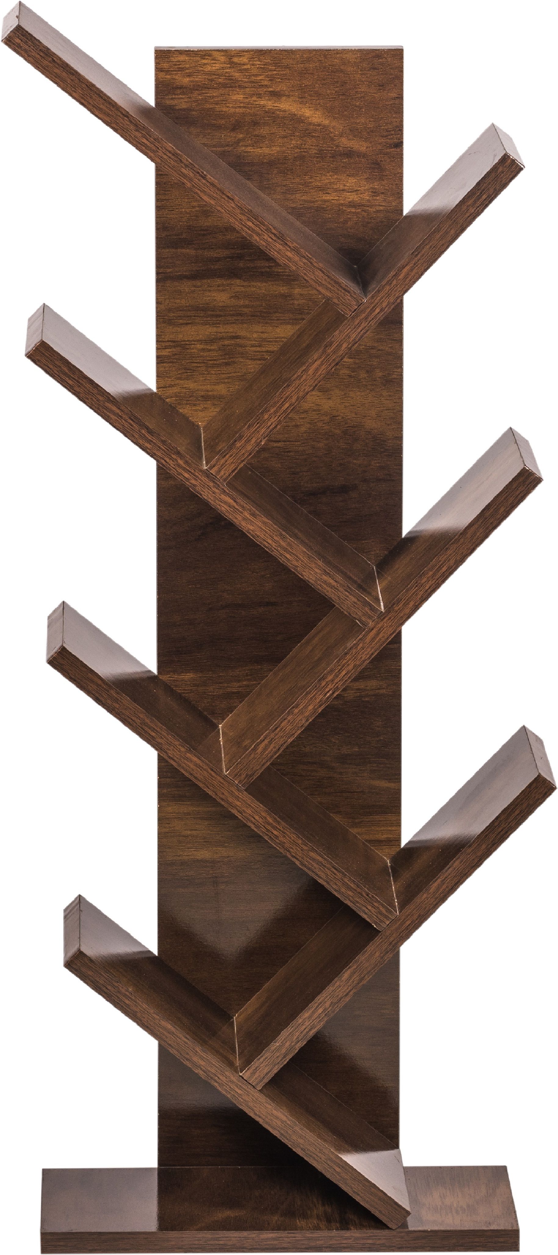 yesmom 7-Tier Tree Shaped Wooden Book Rack Space Saving Corner Shelf for Home Engineered Wood Open Book Shelf-picture-13