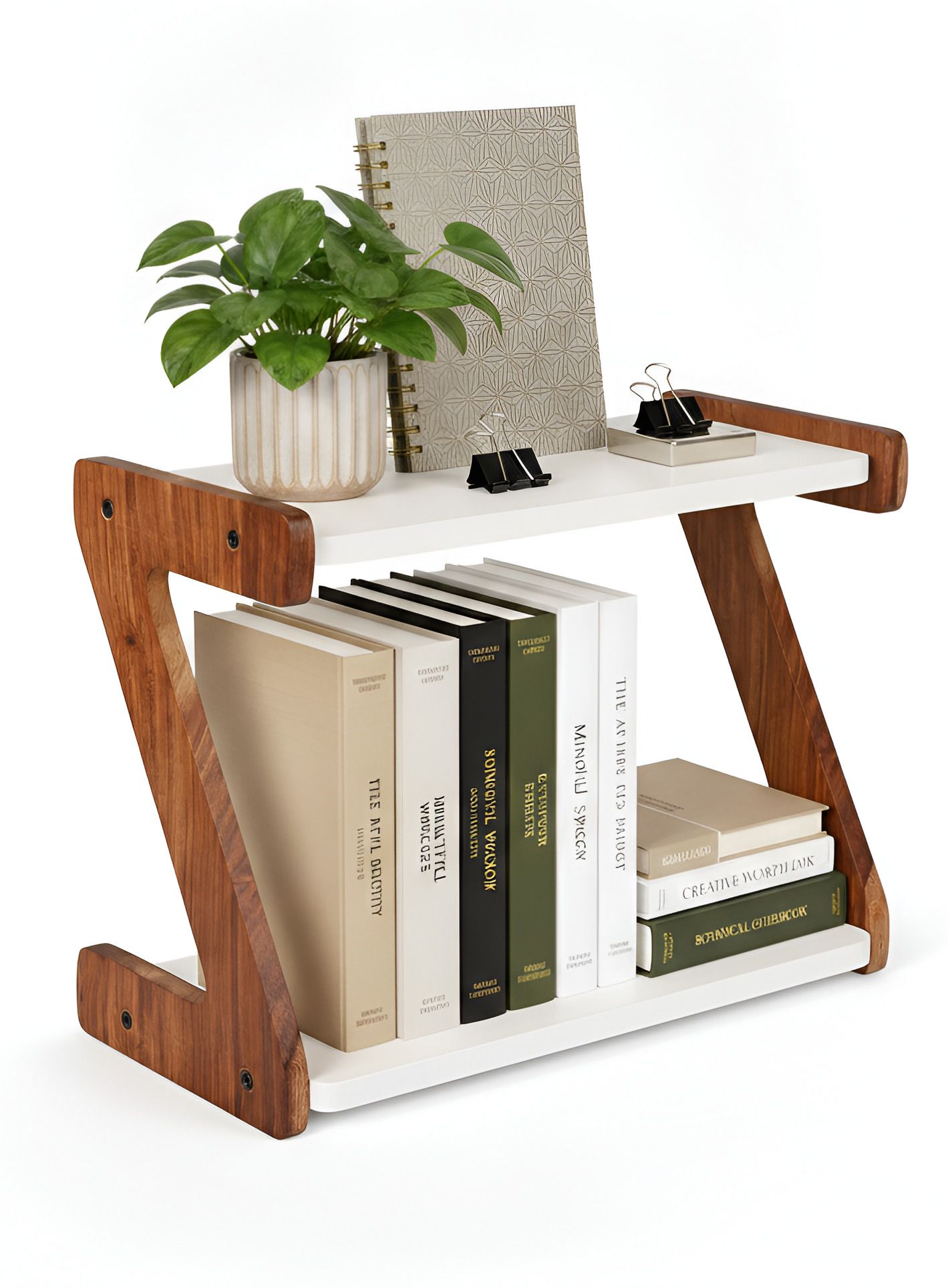 wooden book shelf rack Engineered Wood Open Book Shelf-image-13
