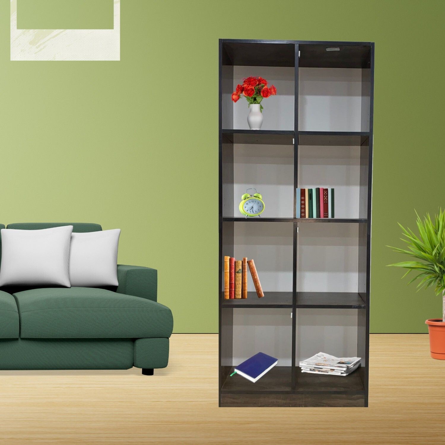 speciality panels Bookshelf with 8 shelves assembly at your doorstep Engineered Wood Semi-Open Book Shelf-picture-11
