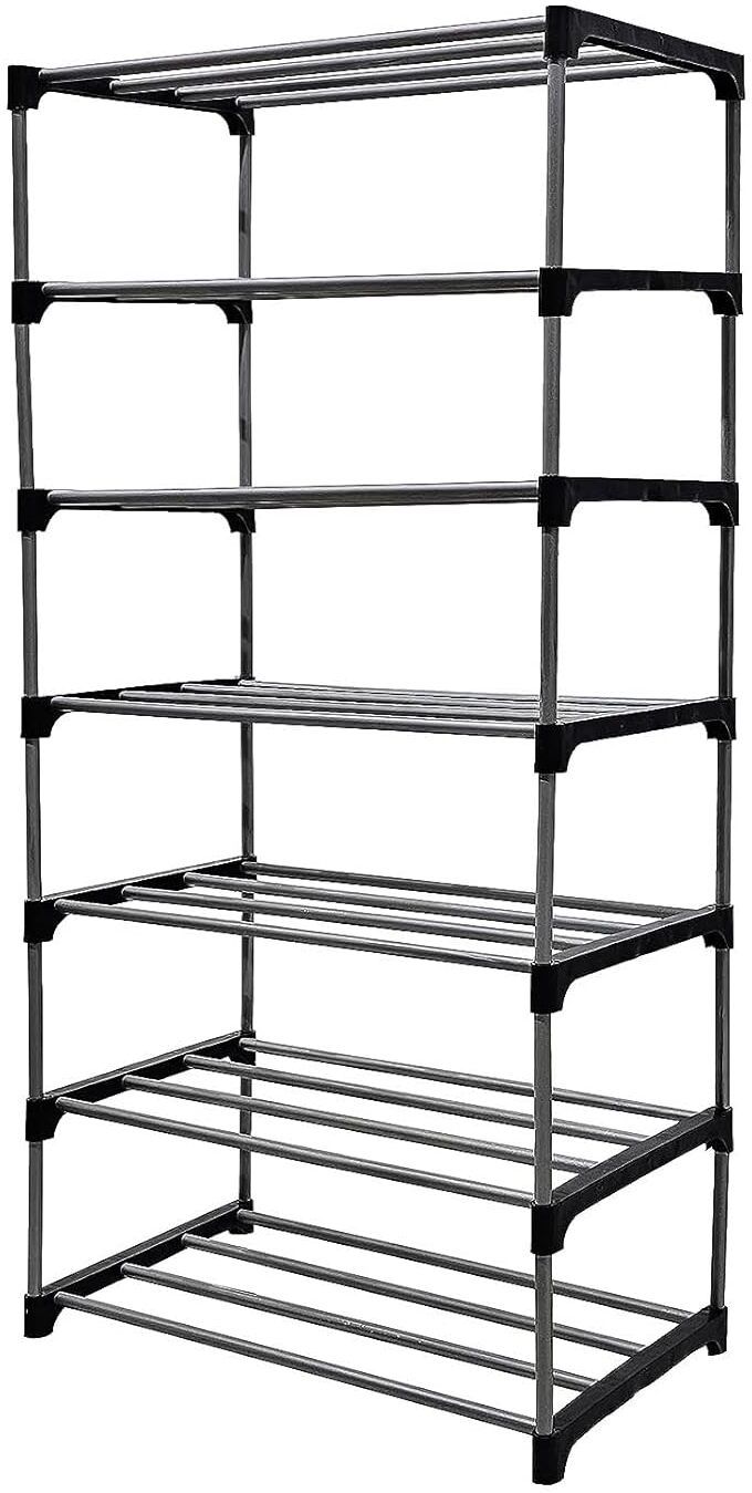 7 Layer bookshelf for home office book self rack book stand Plastic Open Book Shelf-image-22