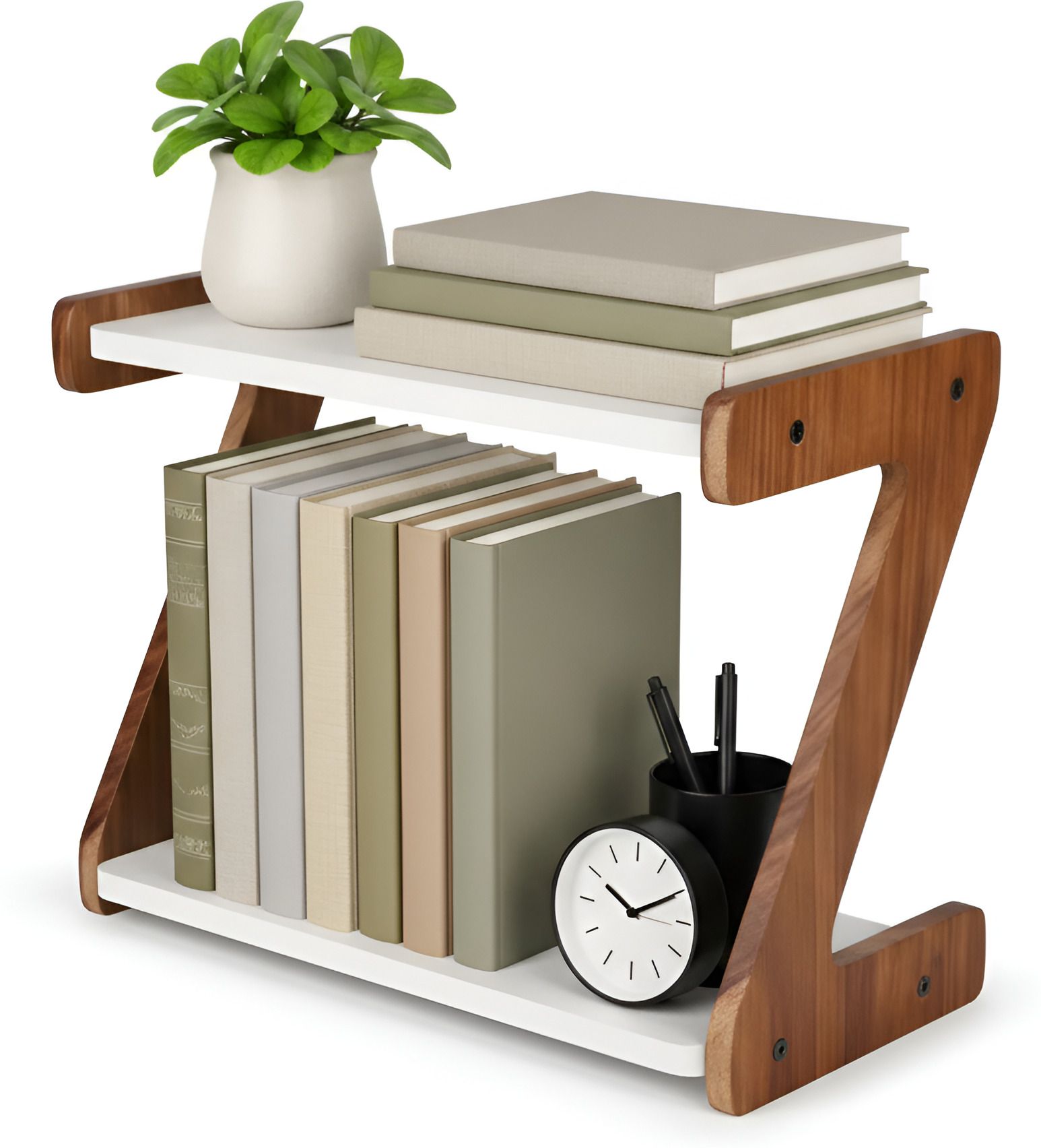 imperadecor wooden rack for storage Engineered Wood Open Book Shelf-picture-28