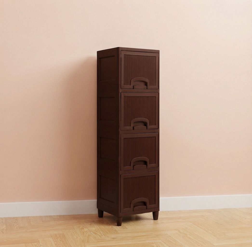 Drawer Storage Organizer Multipurpose Plastic Free Standing Cabinet Plastic Open Book Shelf-image-45