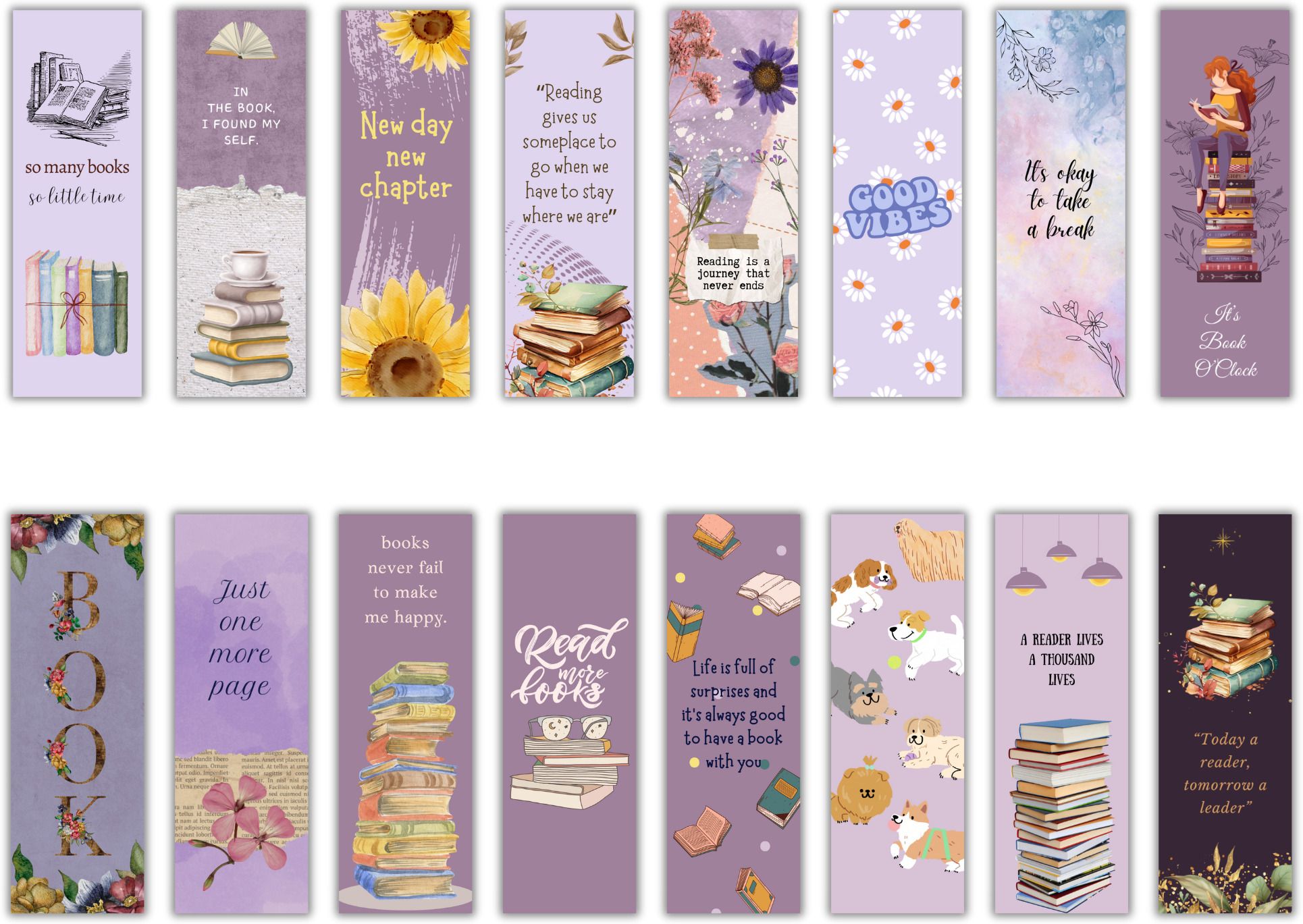 ekdali Designer Bookmarks Set of 16, Specially Designed for Book, 350 GSM set of 16 Bookmark-picture-30