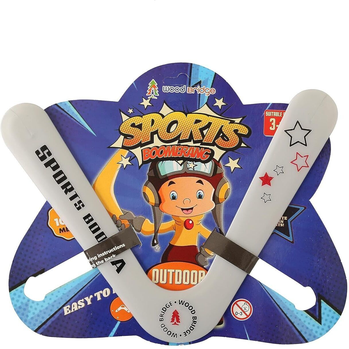 Silver Booma 2 Wings Right Handed, Left Handed Returning Boomerang