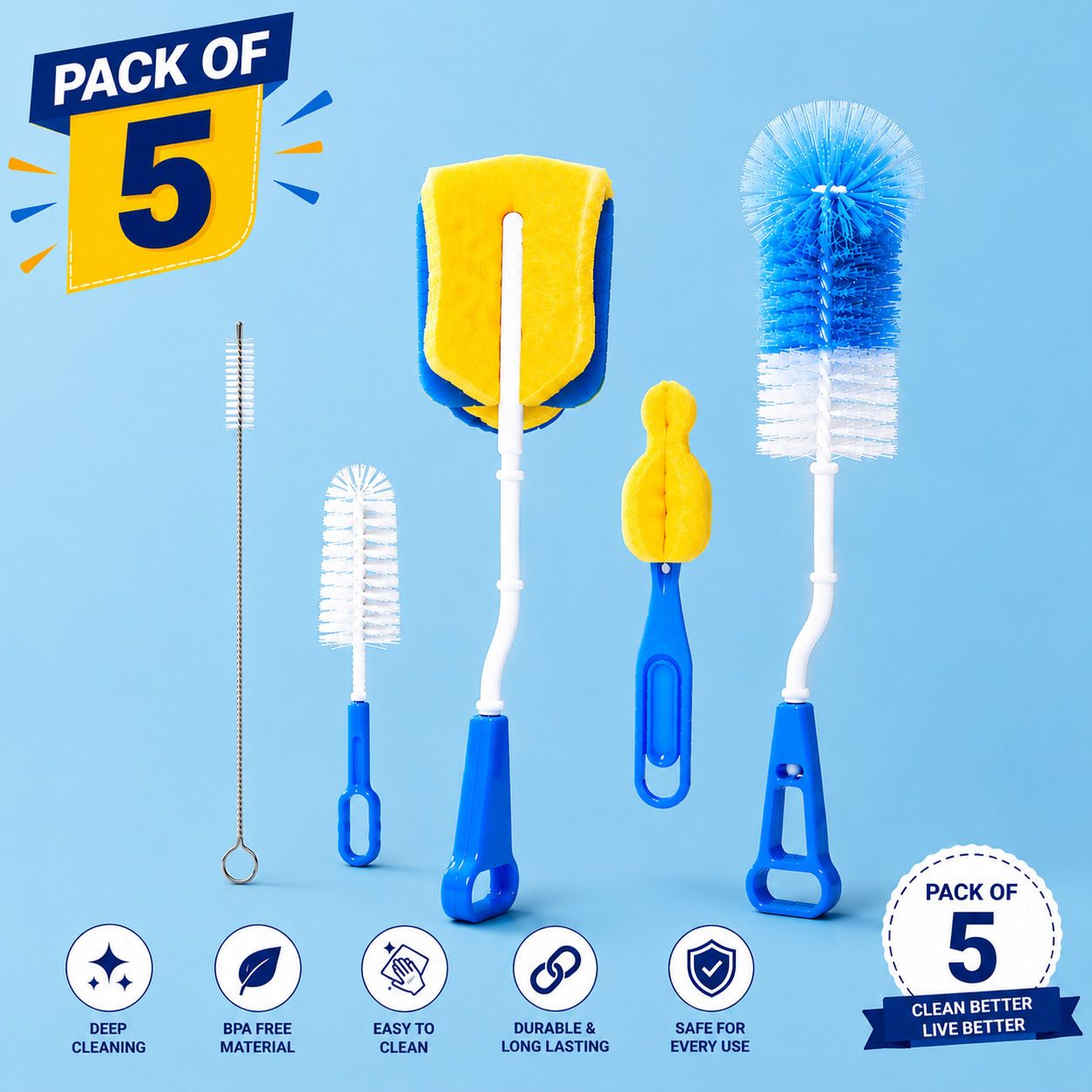hitshree Deep Cleaning Bottle Brush Set-picture-25