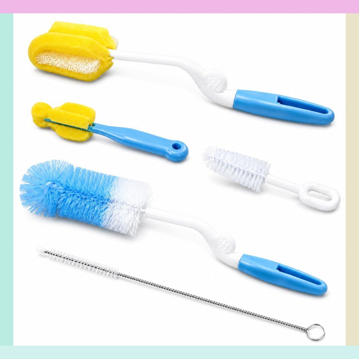 glocasa Bottle Cleaning Brush Set of 5 for Baby Bottles, Straws & Sippers-picture-29