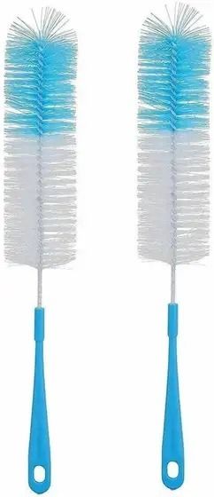 kickstar Pack of 2 Flexible Long Bottle Brushes - Multipurpose Kitchen Scrubber (Blue)-picture-37