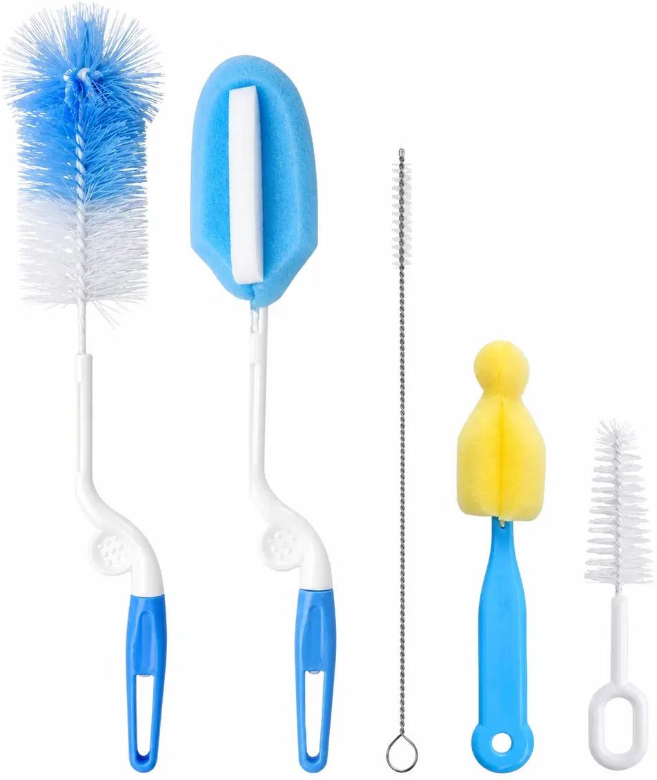 deziyna 5-in-1 Baby Bottle Cleaning Brush Set with Sponge, Straw & Mini Cleaners-picture-12