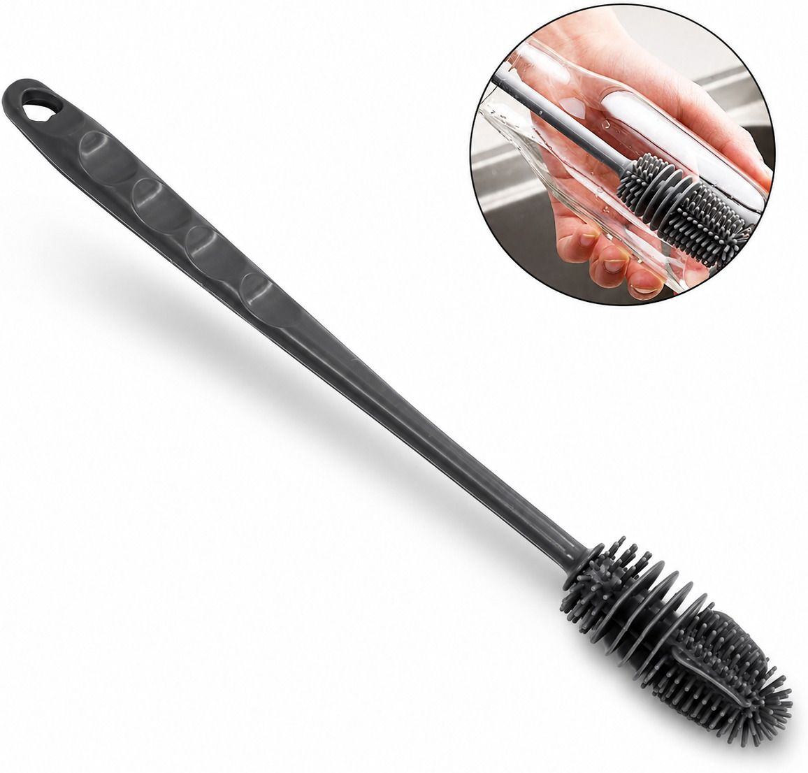 sivan creation Silicone Bottle Cleaning Brush Set of 2 for Water, Baby & Sports Bottles-picture-36