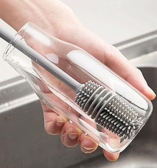 Silicone baby bottle cleaning brush baby care bottle cleaner accessories-image-13