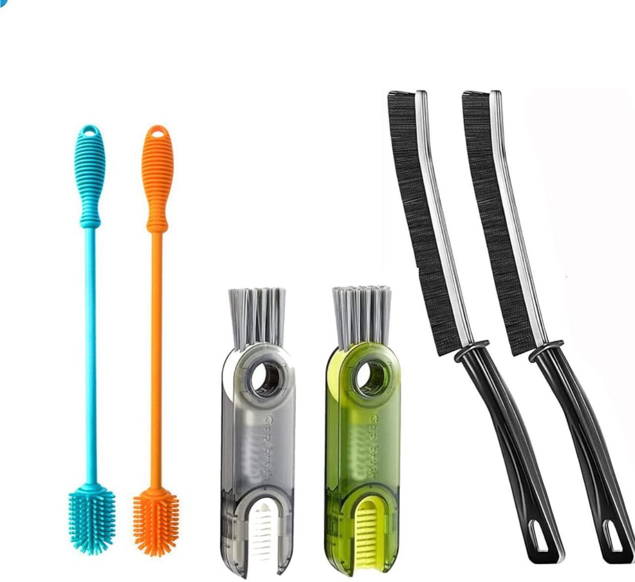 Multifunctional Crevice Cleaning Brush & Silicone Bottle Brush with Long Handle-image-11