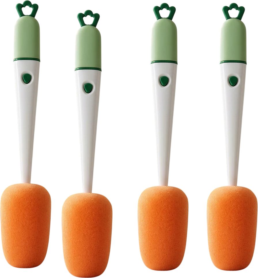 3 in 1 Carrot Bottle Cleaning Brush – Multipurpose Water Bottle Scrubber 4 pc-image-16