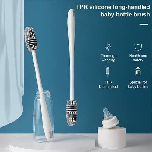 Bottle Cleaning Silicone Brush with Long Handle for Baby Bottle, Water BottleLp-image-10