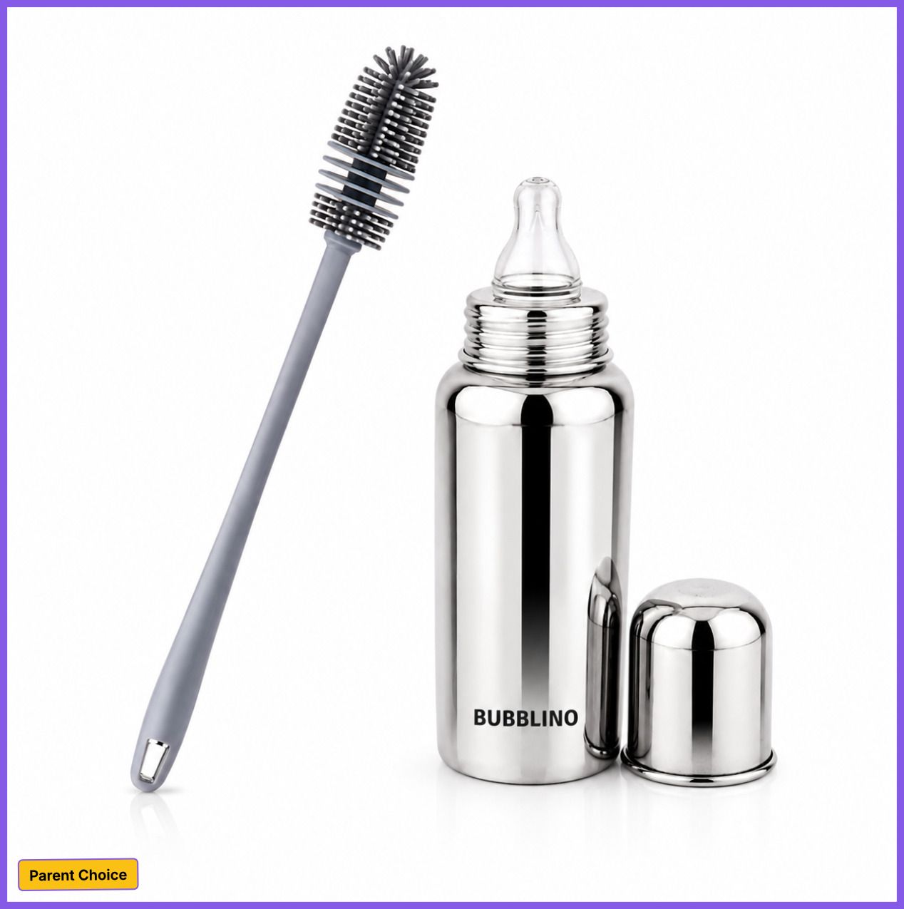 Steel Bottle And Bottle Brush Combo for Baby Spill-proof & Anti-Colic, 3-24-image-42