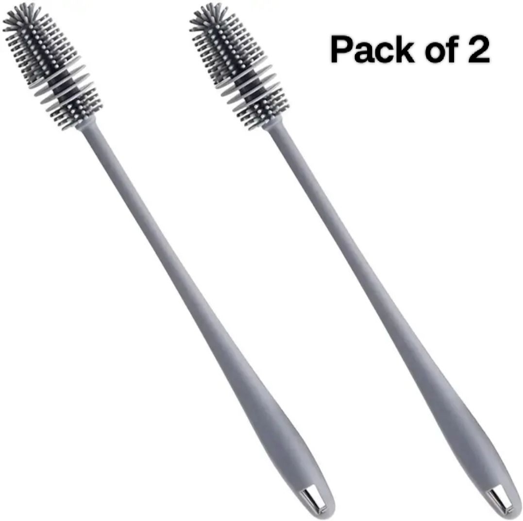 Silicone Cleaning Brush Long Handle for Baby Bottles & Water Bottles (Pack of 2)-image-32
