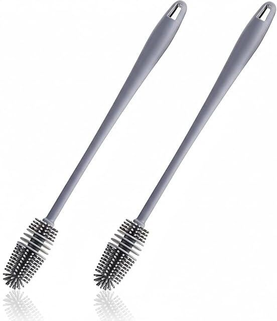 mojostore Long Handle Silicone Bottle Cleaning Brush Set of 2 for Deep Cleaning-picture-17