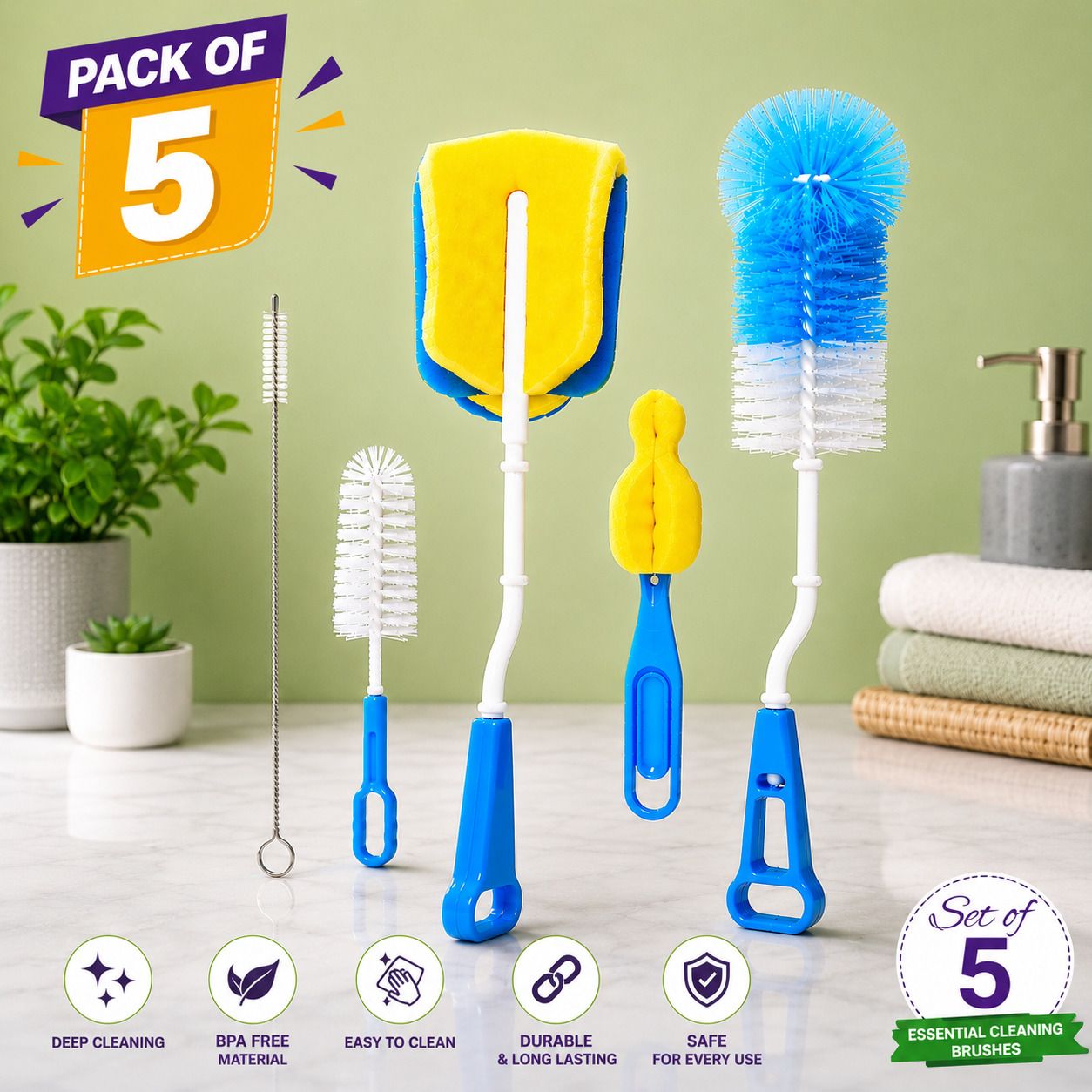 hitshree 5 Piece Bottle & Straw Cleaning Brush-picture-24