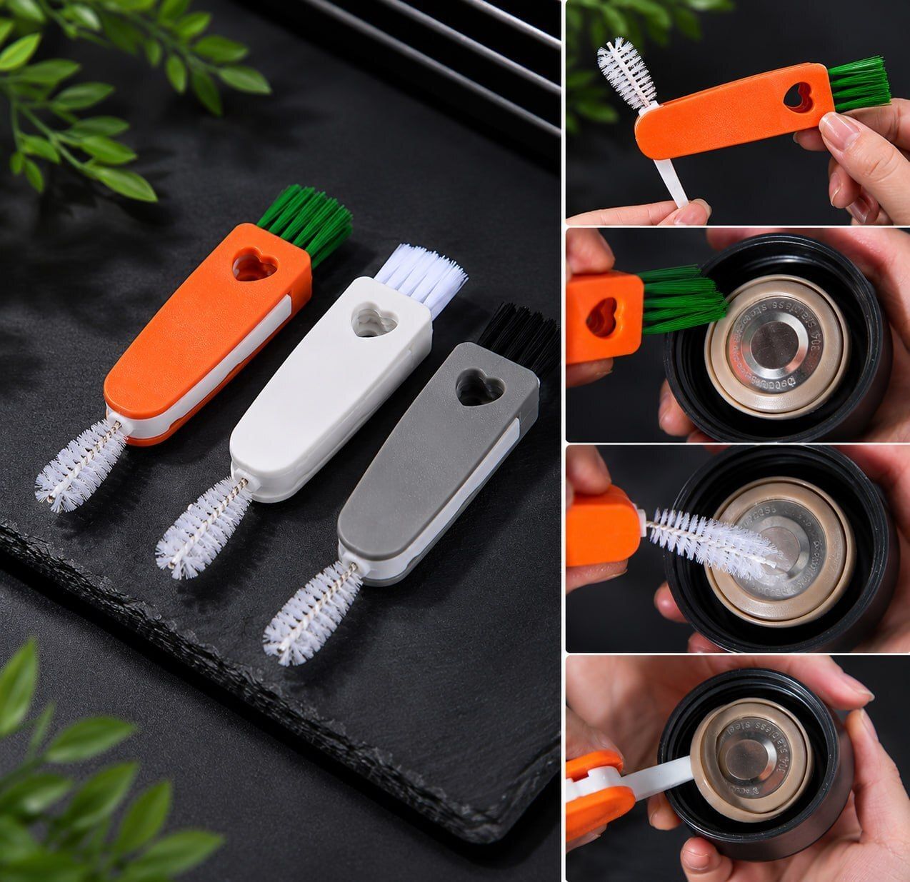 grebe 3-in-1 Bottle Cap Detail Brush, Multipurpose Bottle Gap Cleaner Brush-picture-32