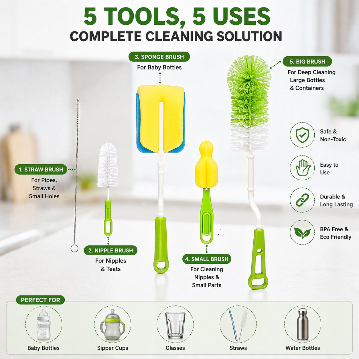 hitshree 5PCS Bottle Brush Cleaning Set-picture-26