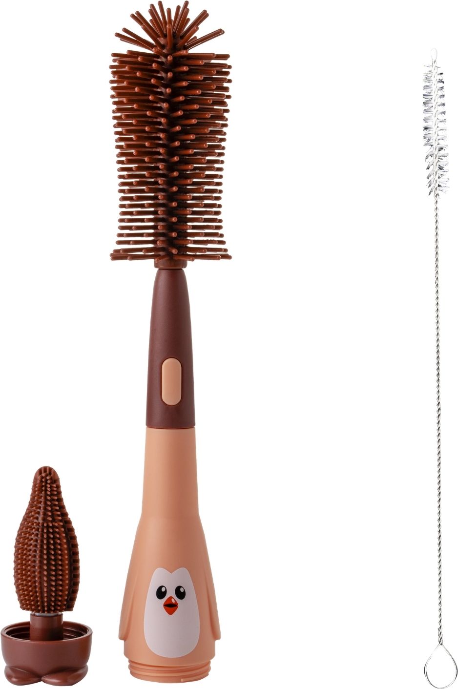 Feeding Bottle Cleaning Brush Silicone Soft Bristles with Straw Cleaner Set-image-41