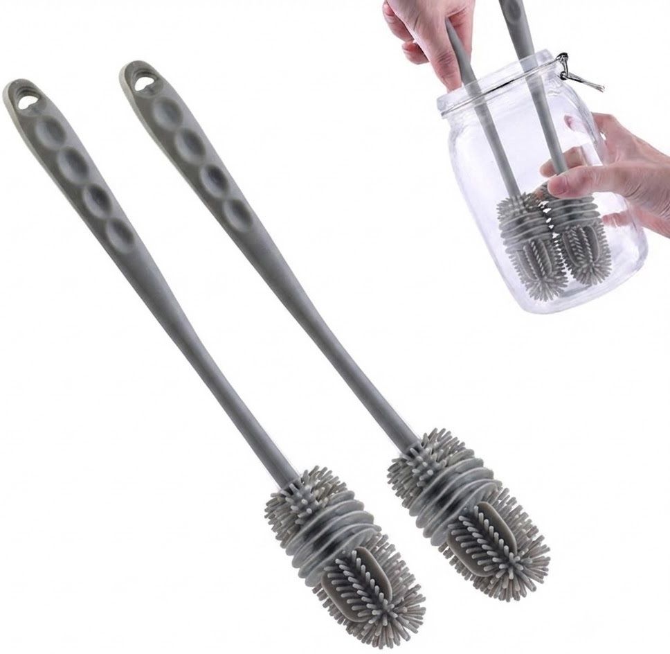 Silicone Bottle Cleaning Brush Set of 2 – Long Handle Kitchen Cleaning Brush-image-45