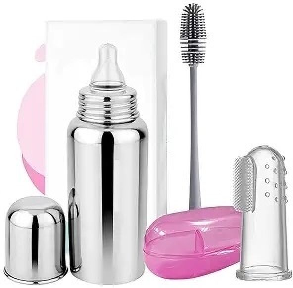 Baby Care Combo Steel Bottle Cleaning Brush Finger Toothbrush-image-36
