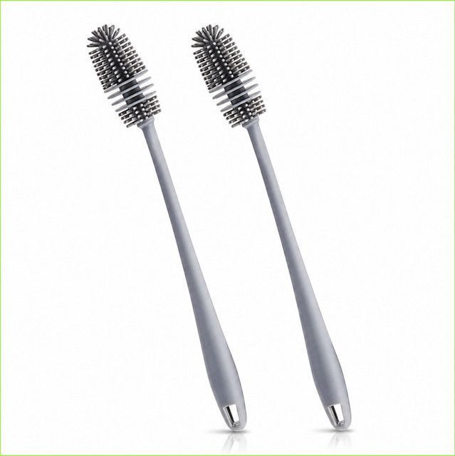 Silicone Baby Milk & Water Bottle Cleaning Brush with Long Handle-image-44