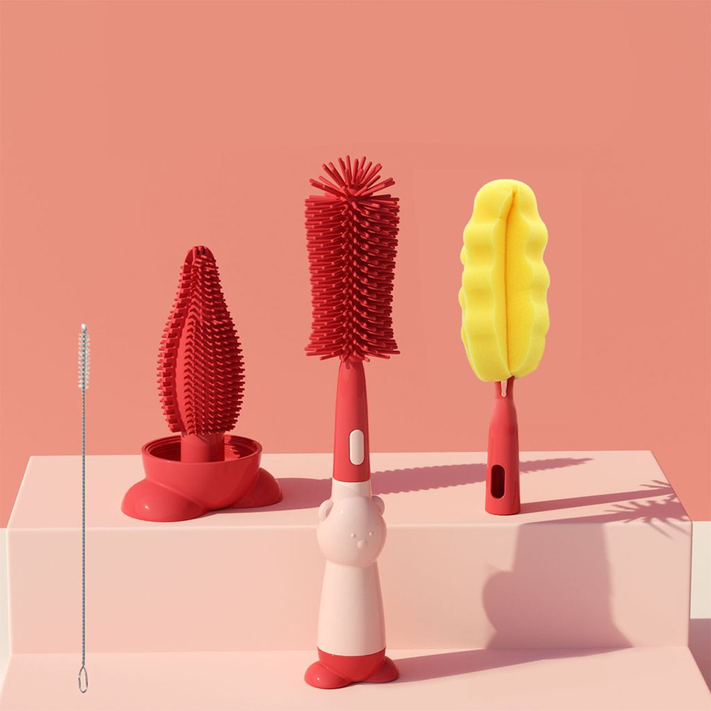 3pcs Bottle Cleaning Brush with Straw Set ,Sponge Milk Bottle Cleaning Brush-image-49