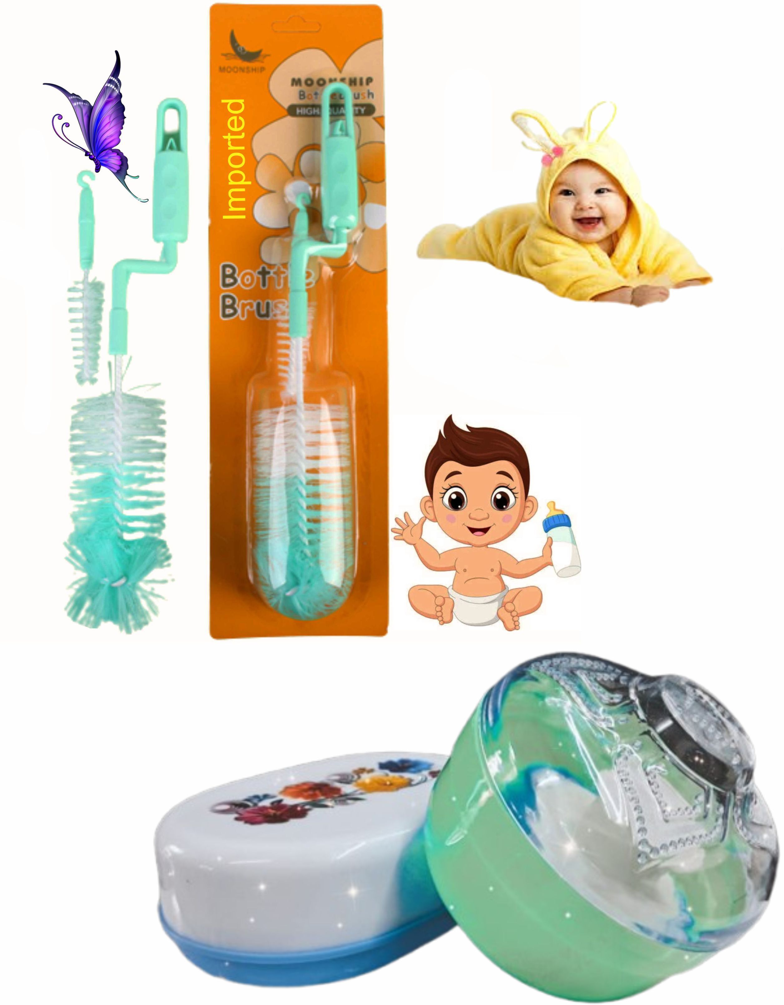 doctorgentle Moonship baby bottle cleaner brush with powder & soap box Combo Set-picture-23