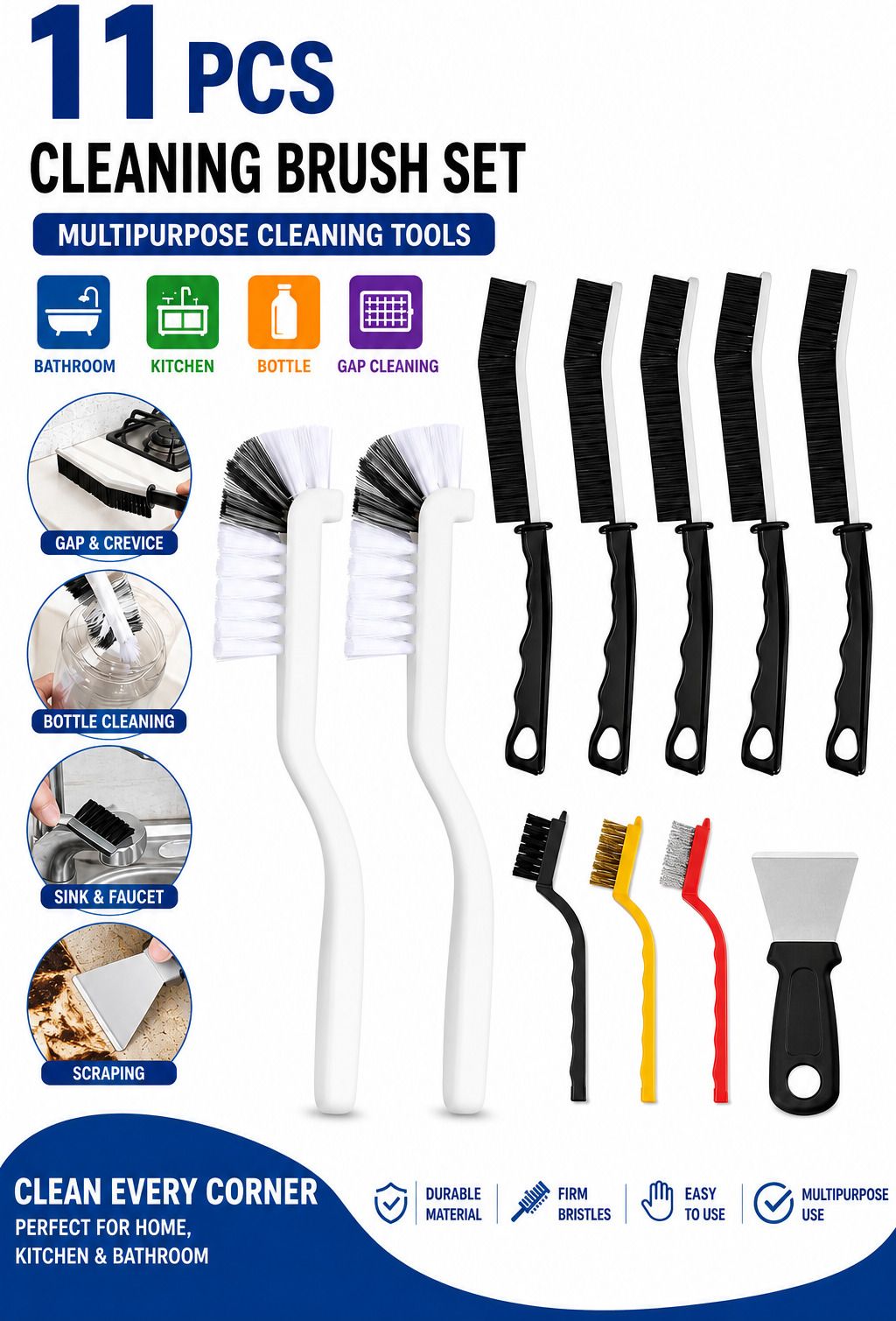 Multipurpose Cleaning Brush Set Of 11-image-1