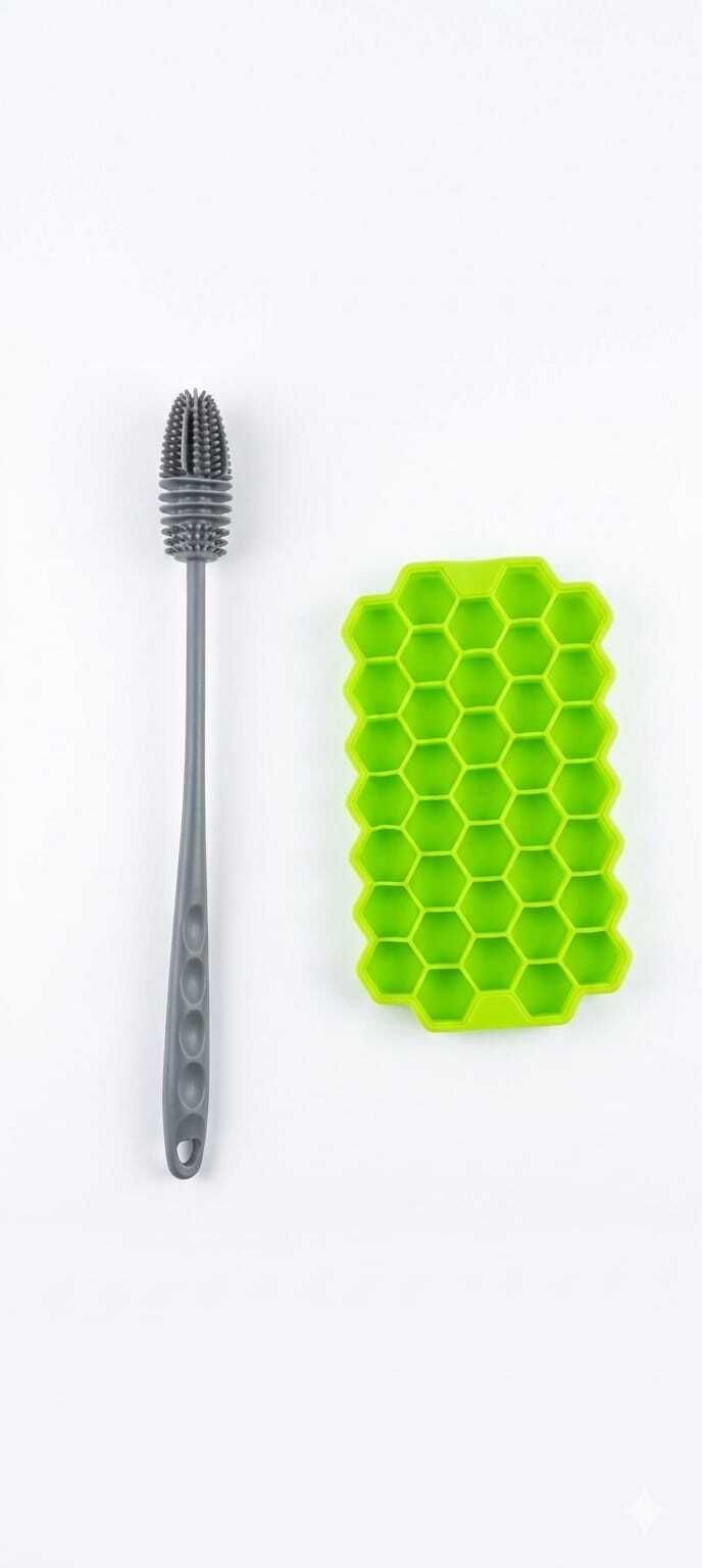Silicone Bottle Brush & Honeycomb Ice Tray Combo-image-21