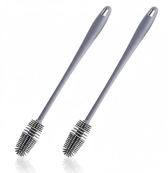aaradhyam Pack of 2 Silicone Long Handle Bottle Cleaning Brushes for Kitchen and Home-picture-11