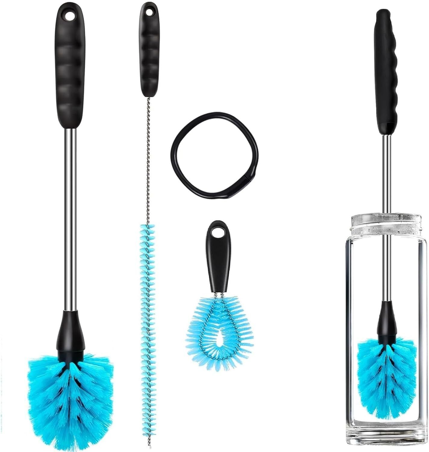 panchhi store 3 in 1 Bottle Cleaner Brush Set 15 Inch Long Handle for Bottles & Straws-picture-10