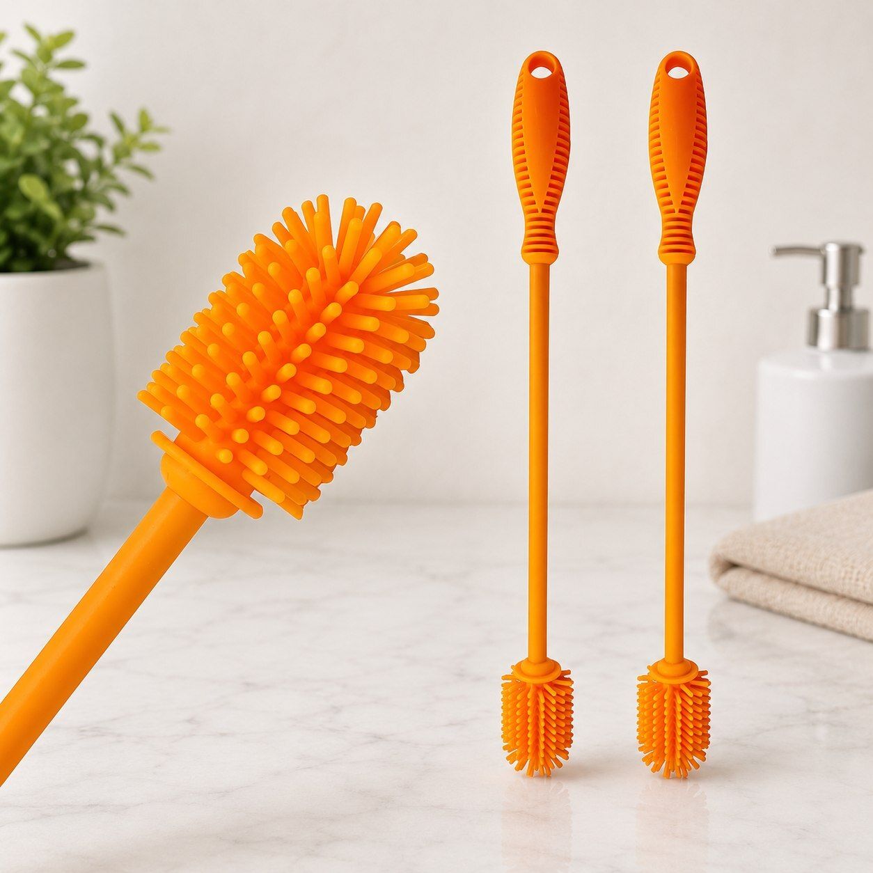 hidix 2 PCS Silicone Bottle Cleaning Brush with Long Handle | Soft Flexible BPA-Free-picture-21