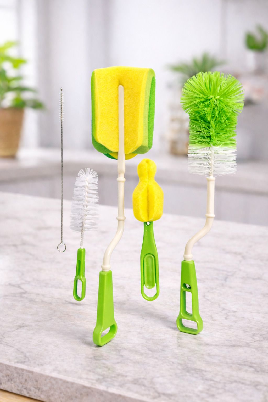 tekzie Bottle Cleaning Brush Set Pack of 5 Baby Bottle Cleaner BPA Free Blue-picture-17