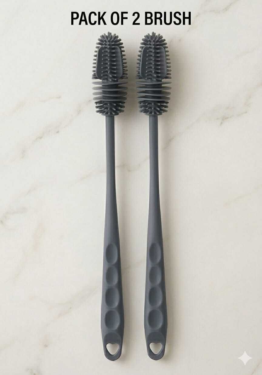 inso Silicone Cleaning Brush Long Handle for Baby bottles & Water Bottels (Pack of 2)-picture-15