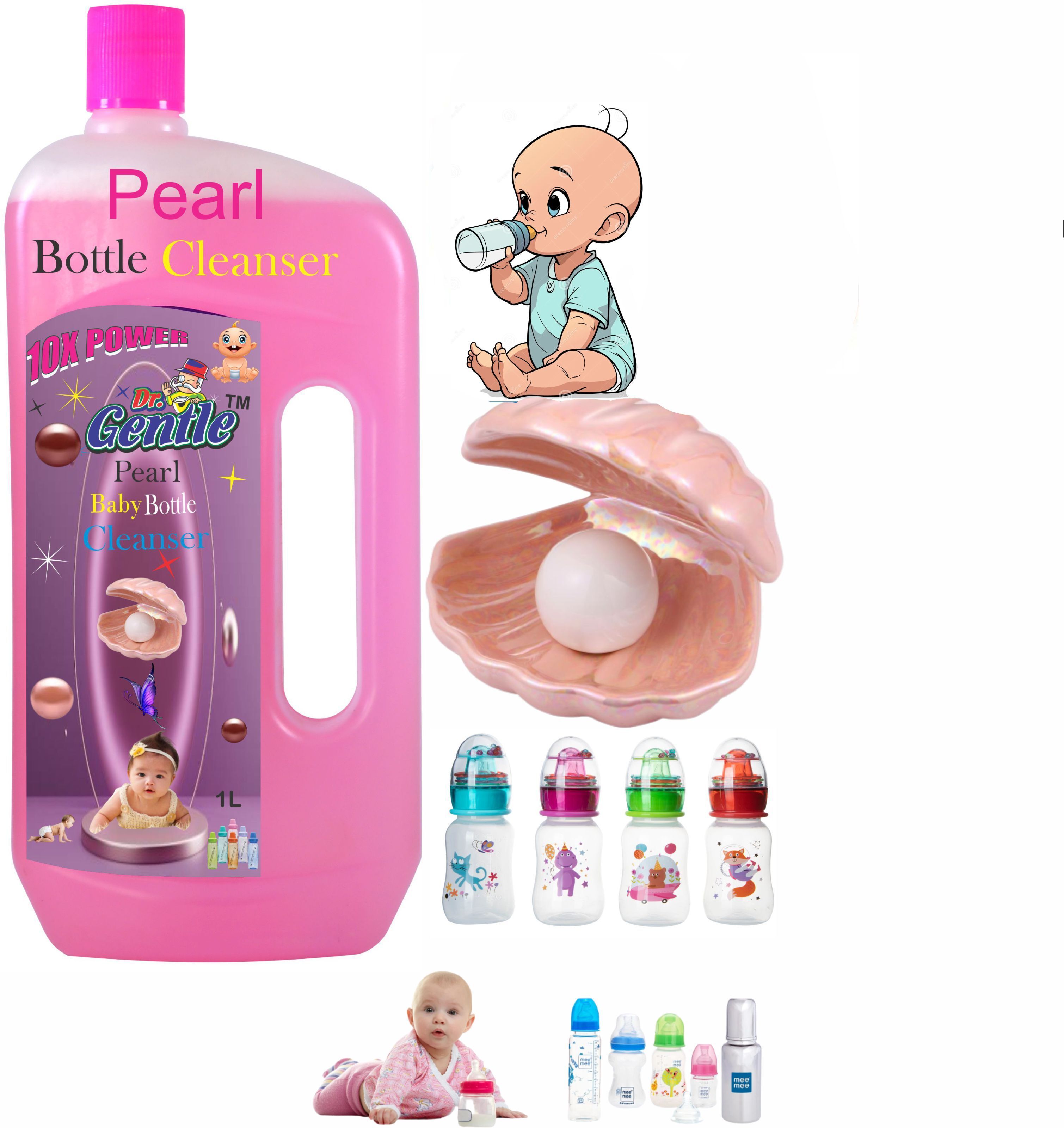 doctorgentle Baby Dreams Feeding Bottle & Accessory Cleaner Pearl Pink-picture-34