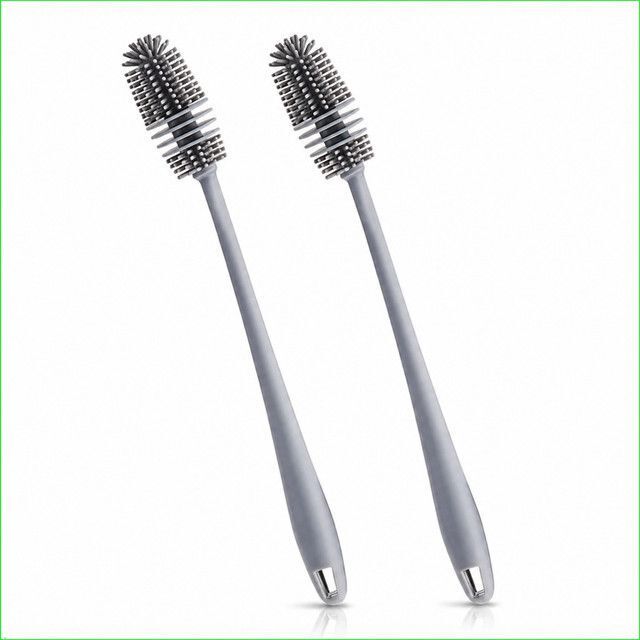 Silicone Baby Milk & Water Bottle Cleaning Brush with Long Handle-image-42