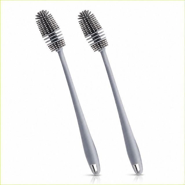 Silicone Baby Milk & Water Bottle Cleaning Brush with Long Handle-image-12